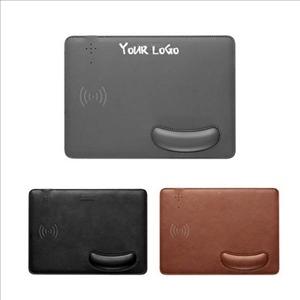 Horse Skin PU Wireless Charging Wrist Guard Mouse Pad